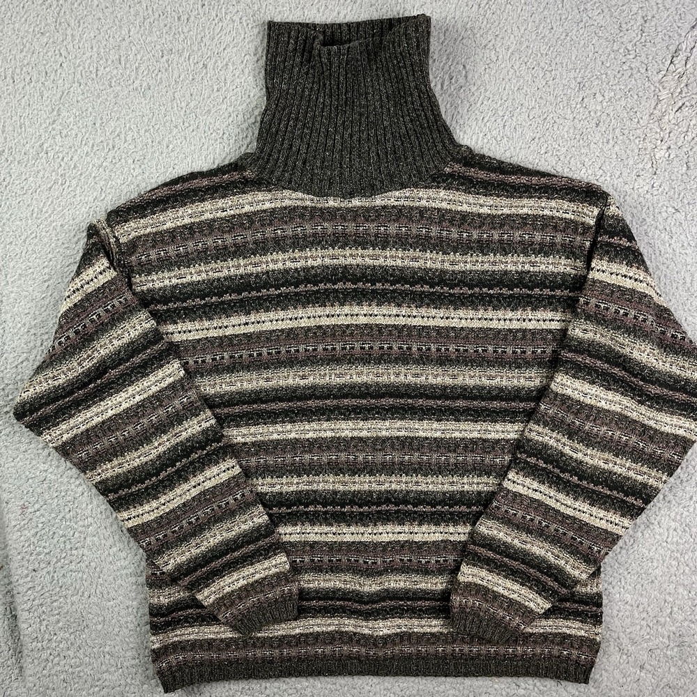 Vintage Alps Fine Apparel Pullover Turtleneck‎ Striped Sweater Women's Large